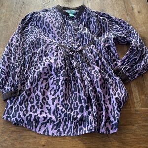 Tasha Polizzi Leopard Shirt Rusty Red Brown